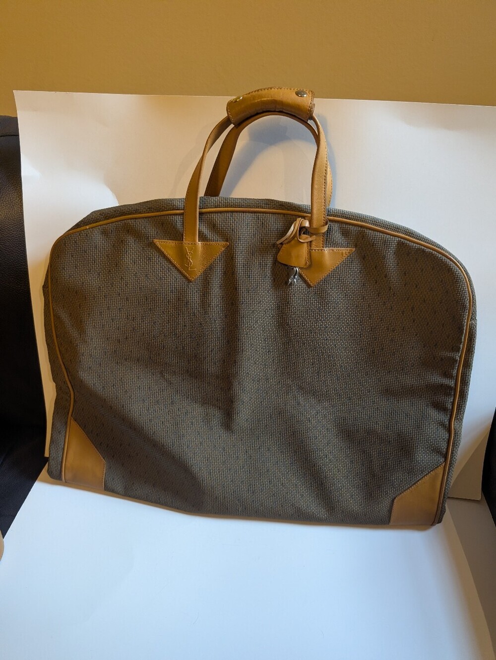 Vintage Yves Saint Laurent Monogram Garment Carrier Bag, Hanging Cabin Case